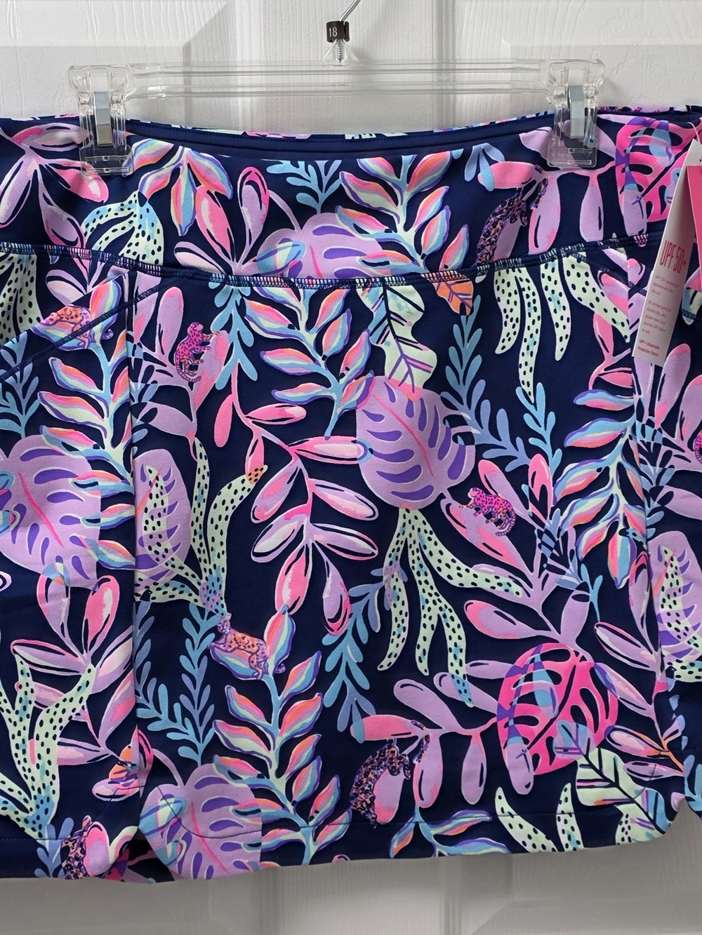 Lilly Pulitzer Sabbia Skort UPF 50+ XL Oyster Bay Navy You've Been Spotted NWT